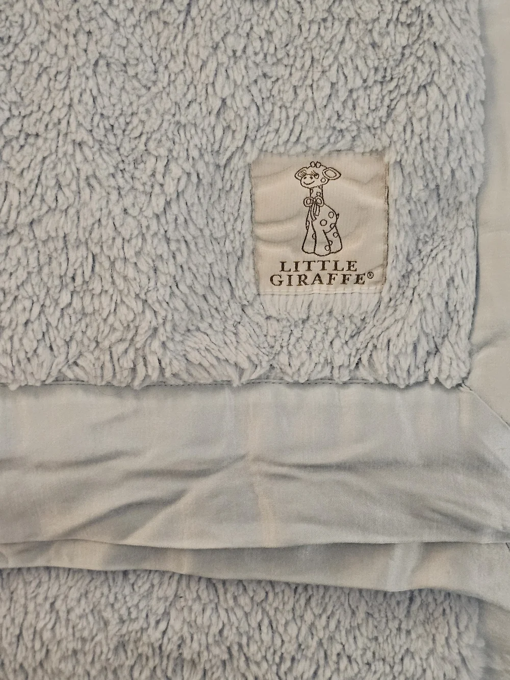 Little Giraffe Cozy Plush Baby Blanket - Light Blue 36 in X 32 in